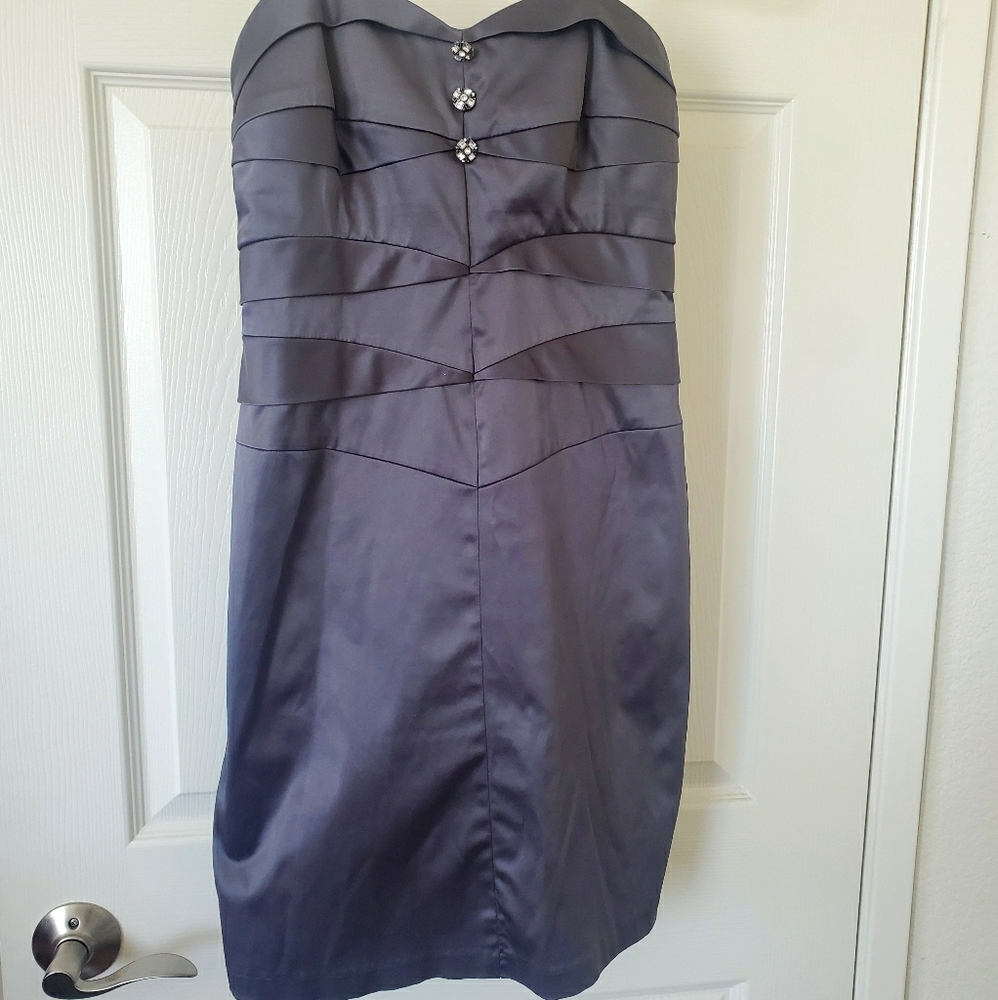 Grey short prom dress